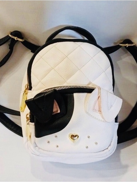 Betsey Johnson Handbags - Betsey Johnson White and Black Quilted Mini Backpack NWOT